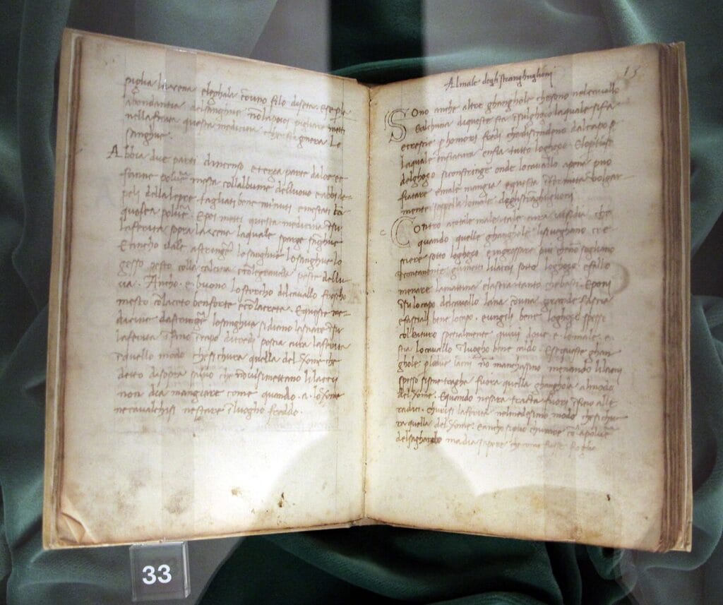 Antico manoscritto medievale sulla mascalcia di Giordano Ruffo di Calabria
