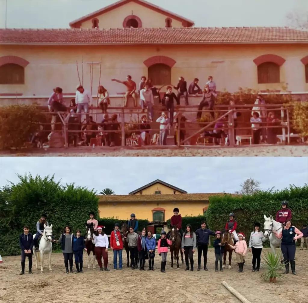 Foto storica del club prima e dopo